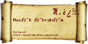 Mazák Ábrahám névjegykártya